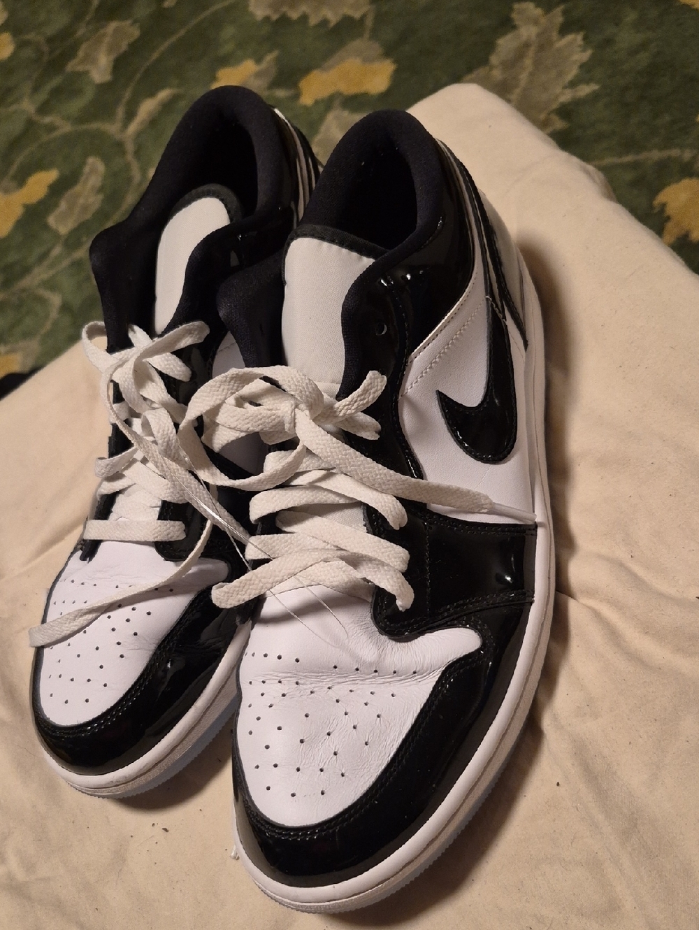 Nike Black and White Patent Low-Top Sneakers